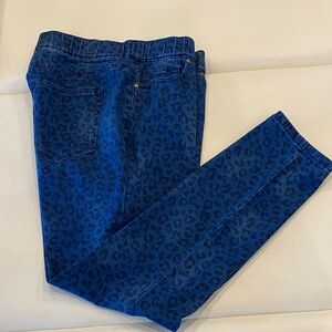Issac Mizrahi Blue Leopard Print Women's Jeans